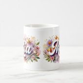 Princess Floral Custom Mug – Personalized Name Mia コーヒーマグカップ (中央)