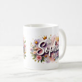 Princess Floral Custom Mug – Sophia コーヒーマグカップ (正面右)