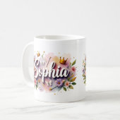 Princess Floral Custom Mug – Sophia コーヒーマグカップ (正面左)