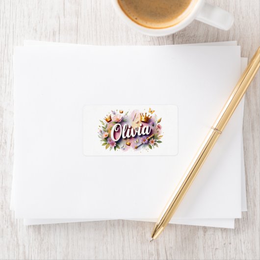 Princess Floral Name Labels – Personalized Sticker ラベル (インサイチュ)