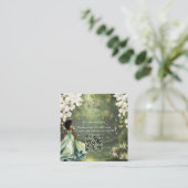 Princess & Frog Green Dress Sweet 16 Quince XV QR エンクロージャーカード (スタンド正面)