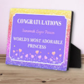 Princess! Fun Personalized girl tabletop plaque フォトプラーク