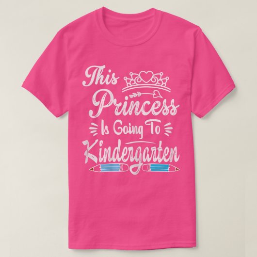 Princess Going To Kindergarten Tee For Girls Back Tシャツ (デザイン正面)