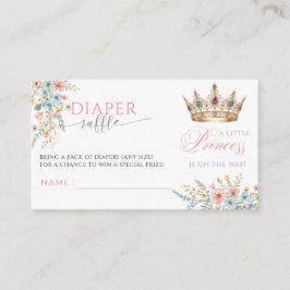 Princess Gold Crown Baby Shower Diaper Raffle エンクロージャーカード