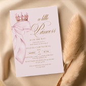 Princess Gold Pink Girl Baby Shower 招待状