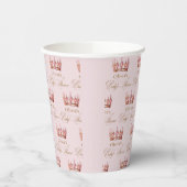 Princess Gold Pink Girl Baby Shower 紙コップ (左)