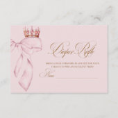 Princess Gold Pink Girl Baby Shower Diaper Rafle エンクロージャーカード (正面)