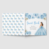 Princess in Blue Dress Quinceanera Guest Book ゲストブック (全面)