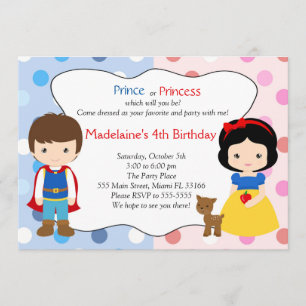 Princess Invitation王子の子供の誕生日のパーティー 招待状