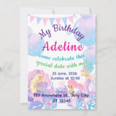 Princess & Mermaid Birthday Invitation Card (正面)