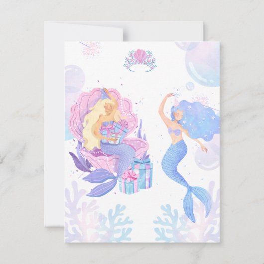 Princess & Mermaid Birthday Invitation Card (裏面)