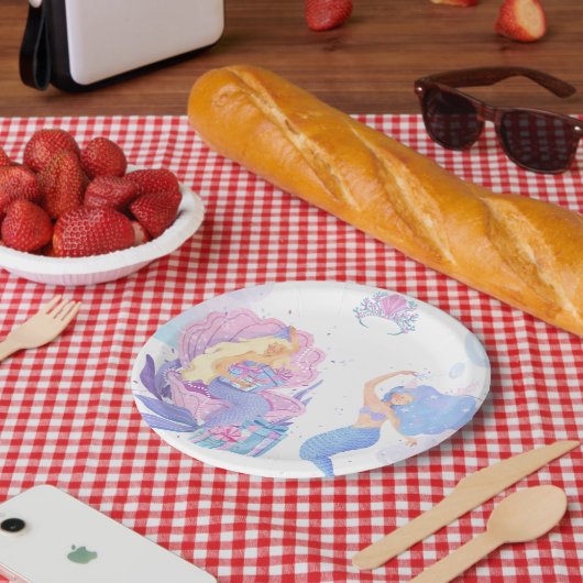 Princess & Mermaid Birthday Invitation Card ペーパープレート (ピクニック)