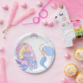 Princess & Mermaid Birthday Invitation Card ペーパープレート (パーティー)