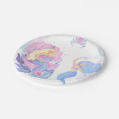 Princess & Mermaid Birthday Invitation Card ペーパープレート (アングル)