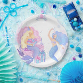 Princess & Mermaid Birthday Invitation Card ペーパープレート (パーティー)