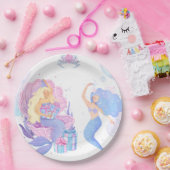 Princess & Mermaid Birthday Invitation Card ペーパープレート (パーティー)