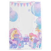 Princess & Mermaid Birthday Invitation Card ミディアムペーパーバッグ (裏面)