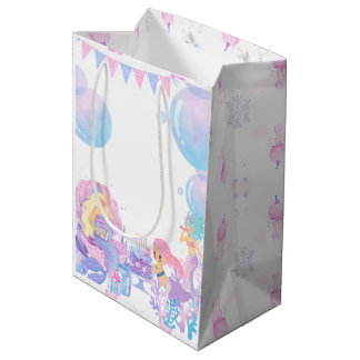 Princess & Mermaid Birthday Invitation Card ミディアムペーパーバッグ