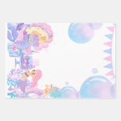 Princess & Mermaid Birthday Invitation Card ラッピングペーパーシート (正面2)