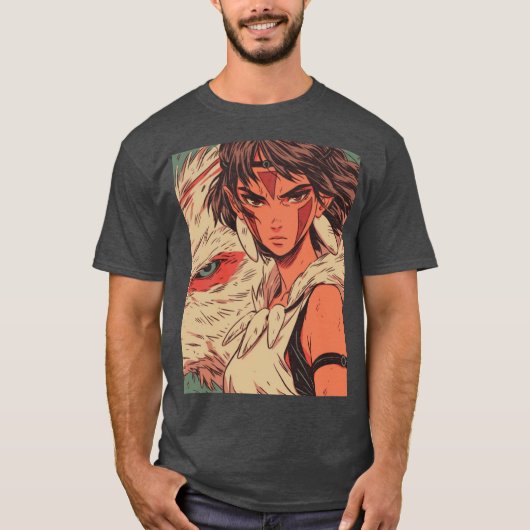 Princess Mononoke Vintage Cartoon Style gift boy Tシャツ (正面)