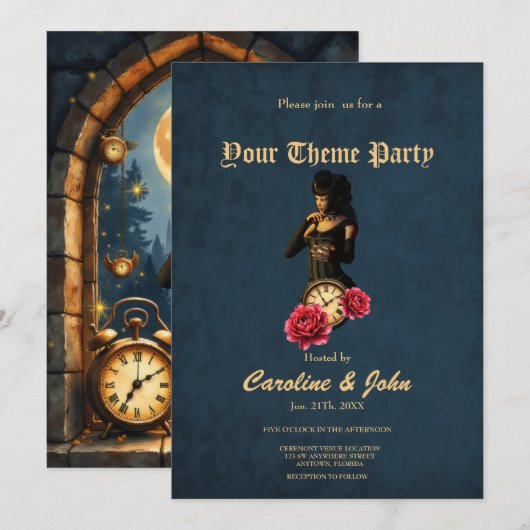 Princess of the Clocks – Keeper of Moonlit Hours.  招待状 (正面/裏面)