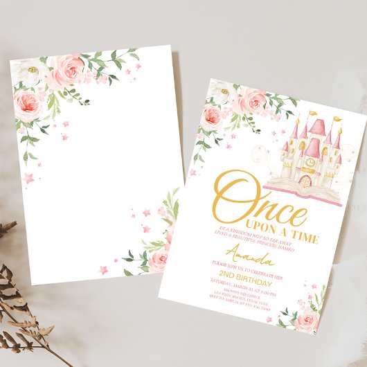 Princess Once Upon a Time Birthday Party 招待状