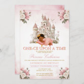 Princess ONE-CE Upon a time 1st birthday Castle 招待状 (正面/裏面)