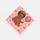 Princess Pink & Gold Baby Girl Birthday  スタンダードランチョンナプキン (角)