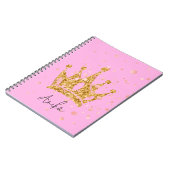 princess pink tiara glitter ノートブック (左側)