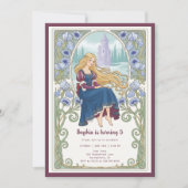 Princess Rapunzel Floral Art Nouveau Birthday 招待状 (正面)