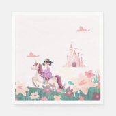 Princess Riding Unicorn Paper Napkins スタンダードランチョンナプキン (正面)