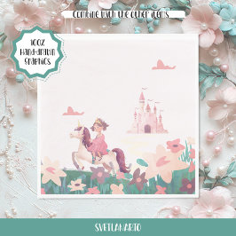 Princess Riding Unicorn Paper Napkins スタンダードランチョンナプキン