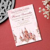 Princess second Birthday magical fairy tale castle 招待状
