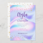 Princess Sparkles 5th Birthday Invitation 招待状 (正面/裏面)