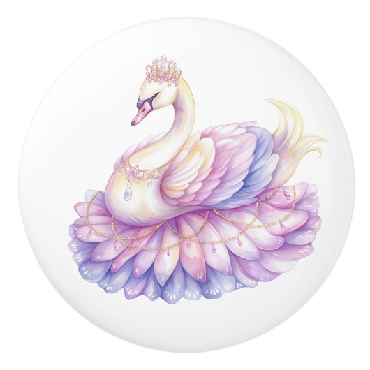 Princess Swan Girl's Ceramic Knob セラミックノブ (正面)