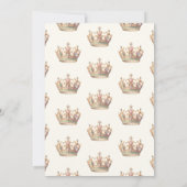 Princess Tea Party Elegant Watercolor Crown 招待状 (裏面)