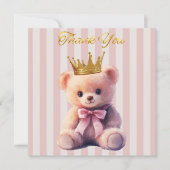 Princess Teddy Bear Thank you サンキューカード (正面)