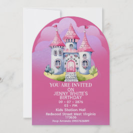 Princess Themed Girl Birthday Invitation 招待状