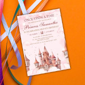 Princess third Birthday magical fairy tale castle 招待状