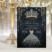 Princess Tiara Crown Dress Quinceanera Invitation 招待状
