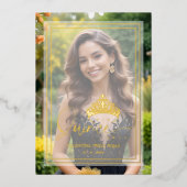 Princess Tiara Exquisite Overlay Vellum Effect XV 箔招待状 (正面)