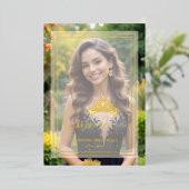 Princess Tiara Exquisite Overlay Vellum Effect XV 箔招待状 (立ち正面)