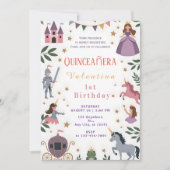 Princess Unicorn Castle 1st Birthday 招待状 (正面)