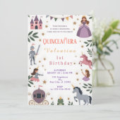 Princess Unicorn Castle 1st Birthday 招待状 (スタンド正面)