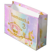 Princess Unicorn Gift Bag, Samantha 3rd Birthday  ラージペーパーバッグ (正面アングル)