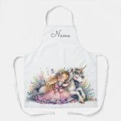 Princess Unicorn Pastel Fairytale Fantasy エプロン (正面)