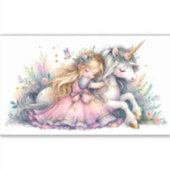 Princess Unicorn Pastel Fairytale Fantasy シール (正面)