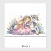 Princess Unicorn Pastel Fairytale Fantasy シール (シート)