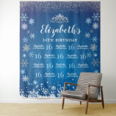 Princess Winter Birthday photobooth Backdrop タペストリー (インサイチュ)