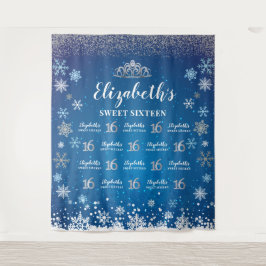 Princess Winter Sweet 16 photobooth Backdrop タペストリー